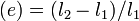 \left({e}\right) = (l_2 - l_1)/l_1
